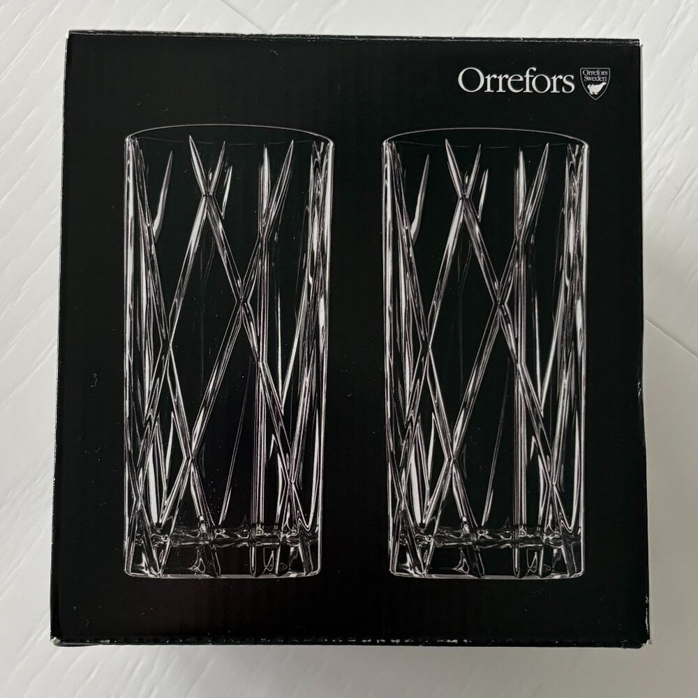 NWT Orrefors City Highball - Set of 4 NEW IN BOX AND UNUSED